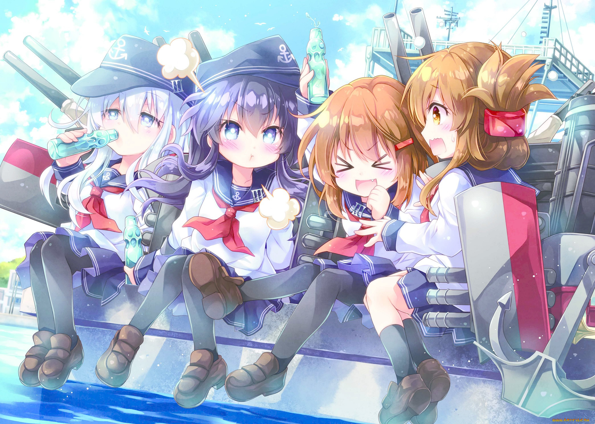 , kantai collection, kantai, collection, akatsuki, kancolle, , , , hibiki, ikazuchi, inazuma, ayuya, naka, no, hito, 